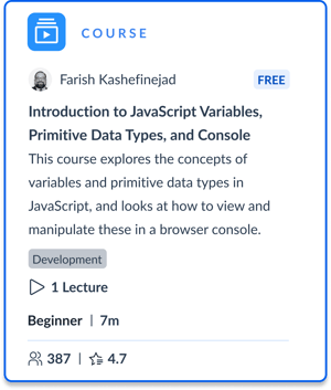 Introduction to JavaScript Variables, Primitive Data Types, and Console